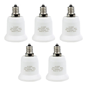 5-Pack Newhouse Lighting E12 to E26 Light Bulb Soc